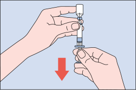 Figure G: Image of person filling syringe from vial