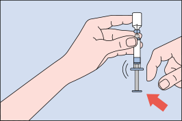Figure H: Image of checking syringe for air bubbles
